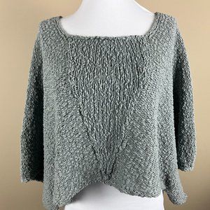Soft Surroundings Cropped Knit Sweater Size One Size, Gray with green undertones